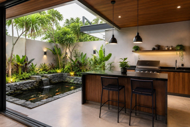 5 Inspirasi Desain Dapur Terbuka Minimalis Belakang Rumah yang