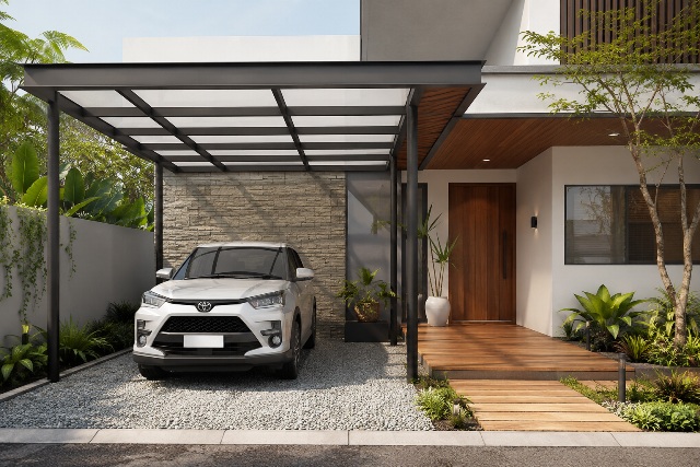 5 Model Carport Mobil Minimalis yang Bikin Tampilan Rumah Makin Modern