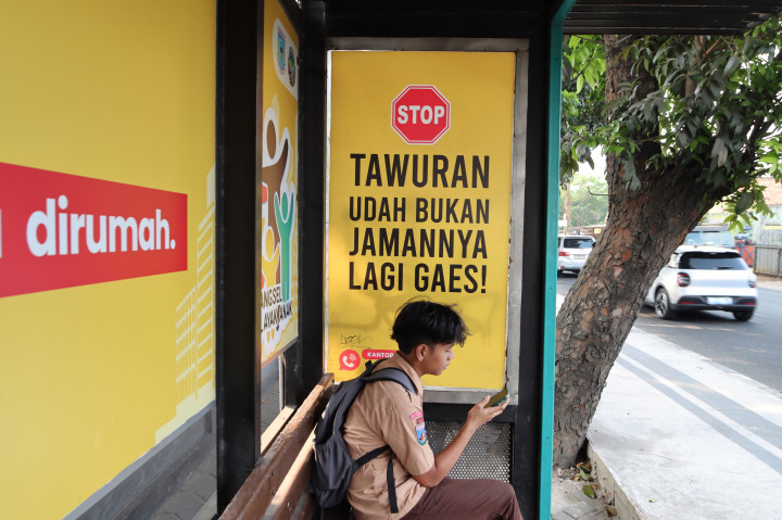 Poster Antitawuran Dipasang demi Menekan Aksi Tawuran Pelajar