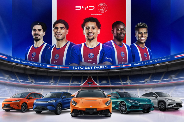 BYD Dukung PSG dan Manchester City, Haaland & Dembélé Pakai Mobil Listrik