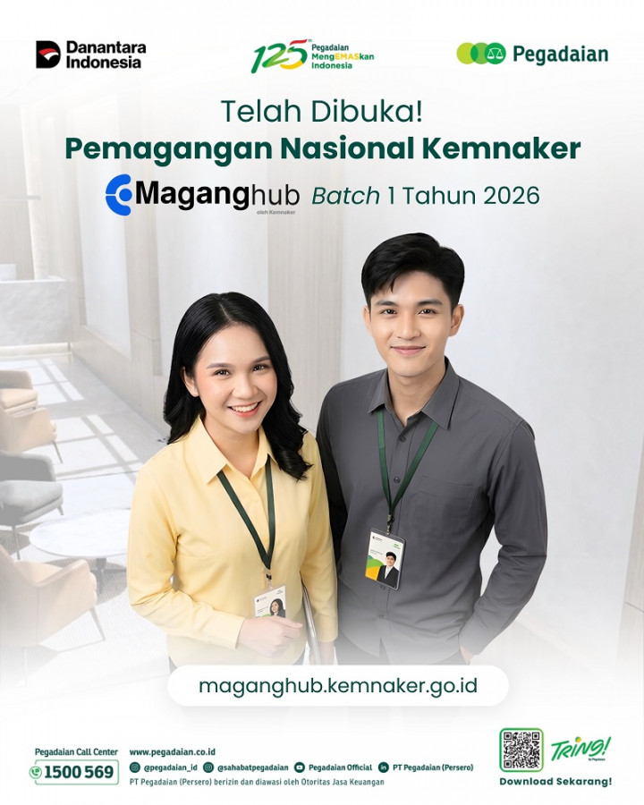 PT Pegadaian Buka Magang Nasional Kemnaker 2026 untuk Fresh Graduate, Cek Syarat dan Cara Daftarnya!