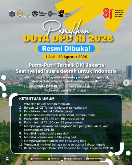 Mau Jadi Duta DPD RI 2026? Simak Kriteria, Syarat, Cara Daftar dan Jadwalnya