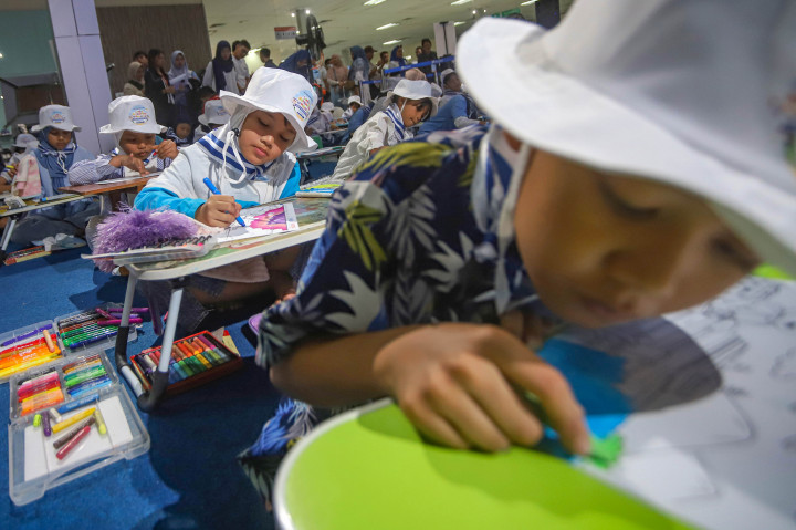 Keceriaan Anak-anak Warnai Lomba Menggambar dan Mewarnai