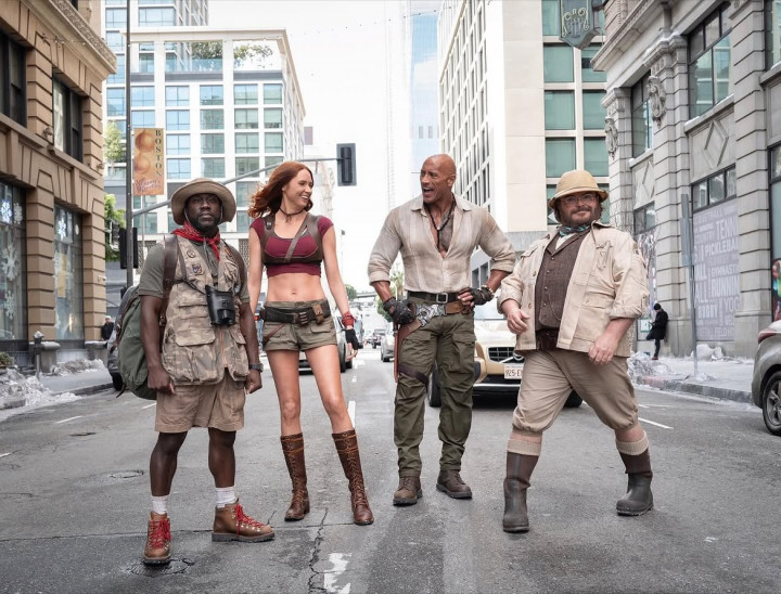 Dwayne Johnson, Kevin Hart, dan Jack Black Reuni di Film Jumanji: Open World
