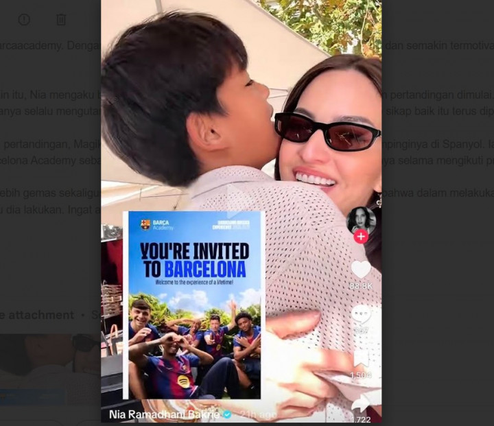 Nia Ramadhani <i>Nangis</i> Haru, Putranya Magika Lolos Seleksi Barca Academy