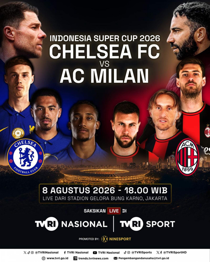 Resmi! Laga Chelsea FC vs AC Milan di Stadion GBK Tayang di TVRI