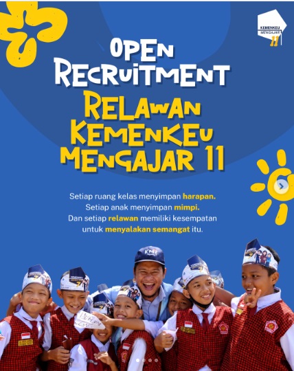 Pendaftaran Relawan Kemenkeu Mengajar 11 Resmi Dibuka, Simak Jadwal dan Cara Daftarnya!