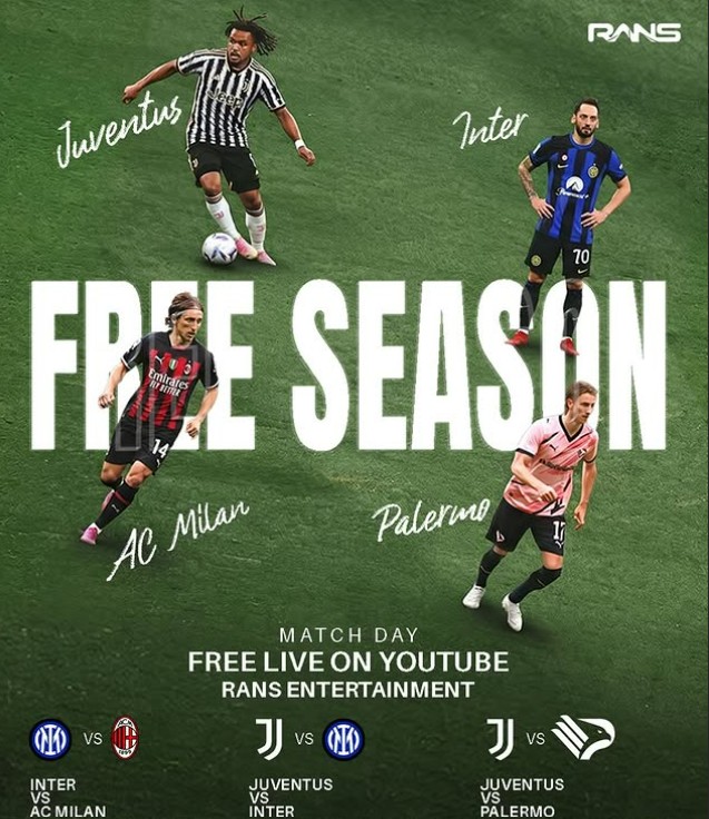 Mantap! YouTube Rans Entertainment Tayangkan Laga AC Milan vs Inter Milan Gratis