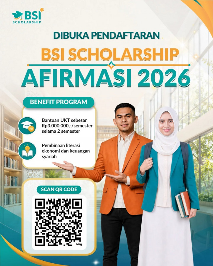 Pendaftaran Beasiswa BSI Scholarship Afirmasi 2026 Dibuka, Dapat