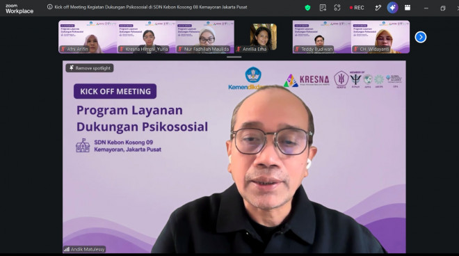 Ketua Umum Pusat Himpsi Andik Matulessy. Foto: Zoom