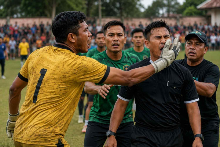 Kericuhan Pecah, Wasit Jadi Sasaran Emosi Kiper Perseka di Bupati Cup 2026