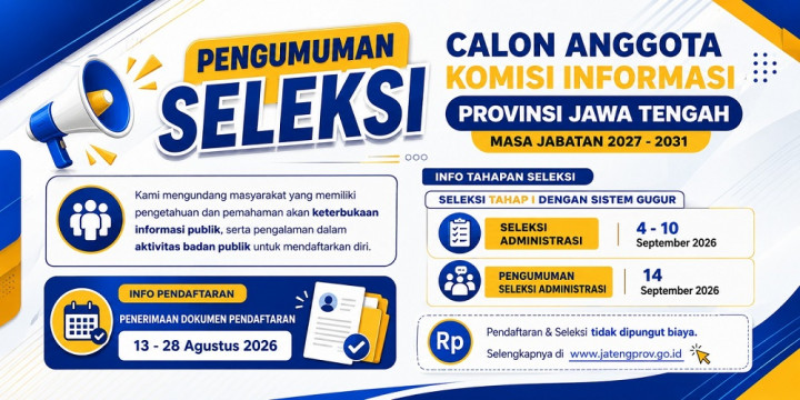 Pendaftaran Komisi Informasi Jateng 2027-2031 Dibuka: Simak Syarat dan Jadwal