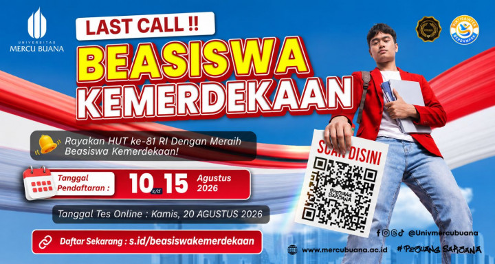 <i>Last Call</i> Beasiswa Kemerdekaan UMB 2026! Kuliah Gratis Sampai Lulus, Cek Caranya