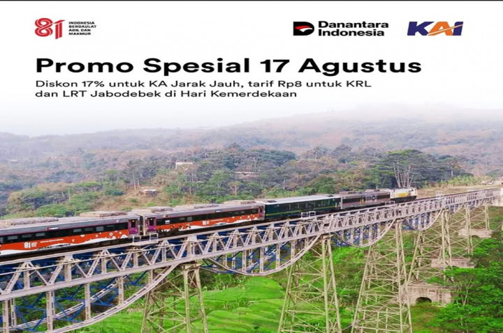 Cek Promo KAI HUT RI ke-81, Tiket Kereta Diskon 17% hingga Tarif