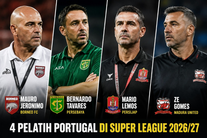 4 Pelatih Portugal Dominasi Super League 2026/27