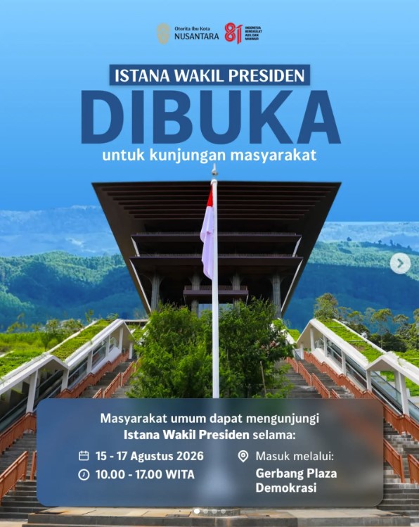 Istana Wakil Presiden IKN Dibuka untuk Umum 15-17 Agustus, Ini Syarat Kunjungannya!