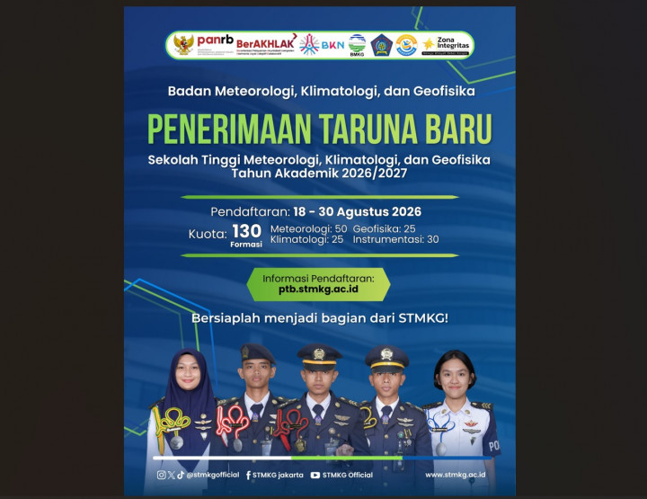 <i>Spill</i> Jadwal dan Syarat Daftar STMKG 2026: Siap-siap Tembus Jadi Taruna BMKG