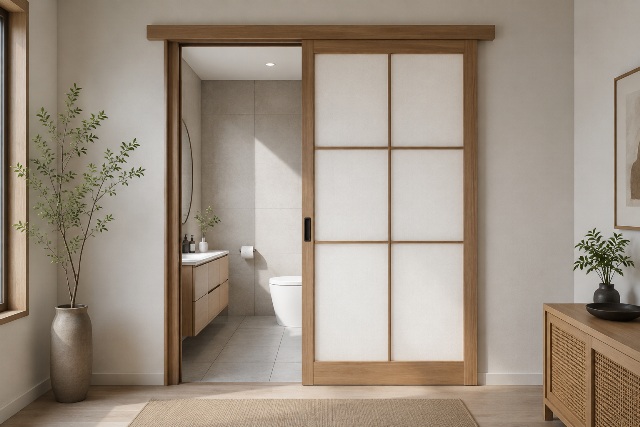 Inspirasi Pintu Sliding Kamar Mandi, dari Kayu hingga Kaca