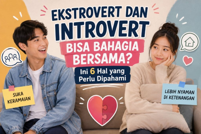 Ekstrovert dan introvert punya cara berbeda dalam menjalani hubungan. Kenali 6 hal yang perlu dipahami agar perbedaan kepribadian tetap bisa berjalan bersama.