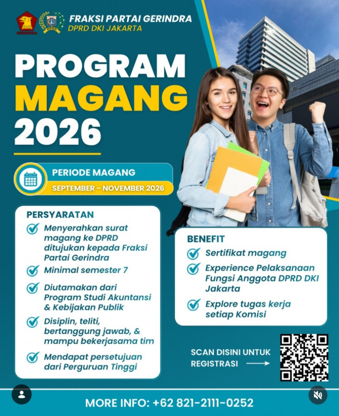 Magang Fraksi Partai Demokrat DPRD DKI Jakarta. Foto: Instagram @fraksigerindradkijakarta