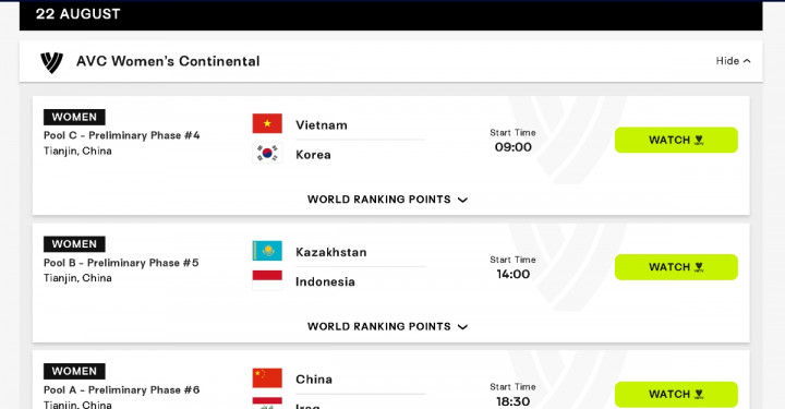 Jadwal Kejuaraan Voli Asia 2026, Timnas Putri Indonesia Hadapi Kazakhstan