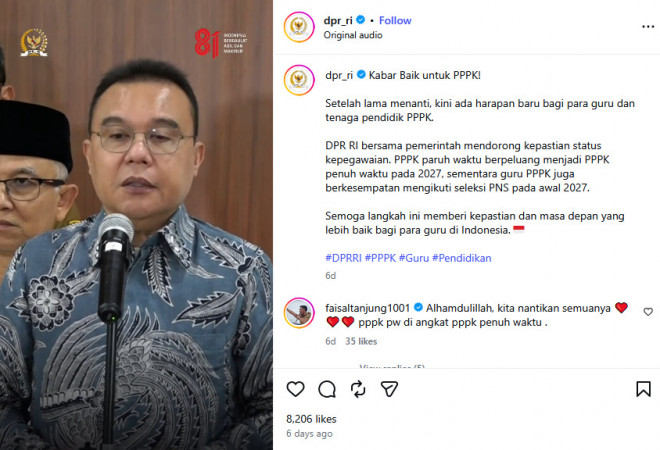 Wakil Ketua DPR RI Sufmi Dasco Ahmad. Foto: Instagram @dpr_ri