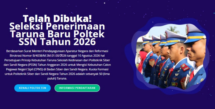 Tanpa Sertifikat UTBK, Ini Tahapan Seleksi Taruna Poltek SSN 2026