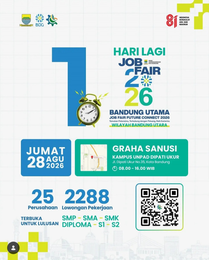 Job Fair Bandung 2026 Dibuka Besok, Siapkan 2.288 Lowongan Kerja dari 25 Perusahaan