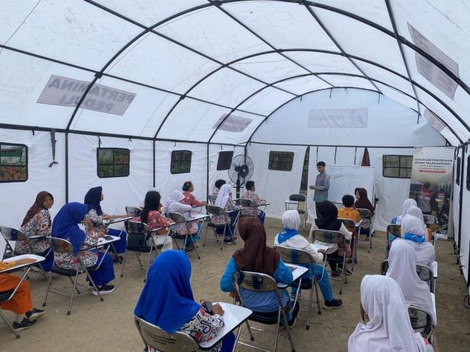 Suasana ruang belajar sementara. Foto: Pertamina Patra Niaga