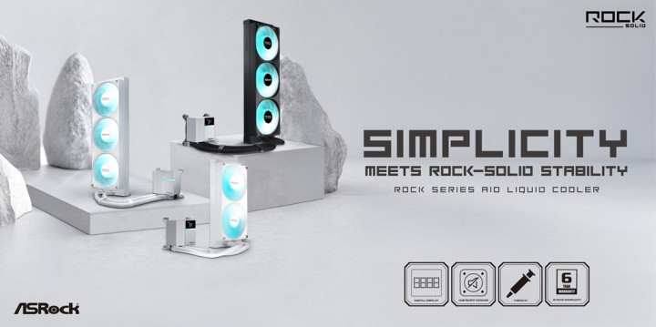 ASRock Rock Series Resmi Meluncur, AIO Liquid Cooler Baru Bawa Layar Suhu CPU dan Garansi 6 Tahun