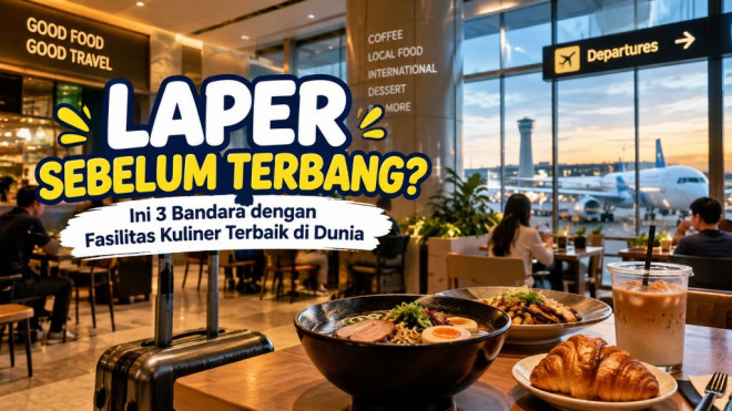 Lapar saat menunggu penerbangan? Ini tiga bandara dengan fasilitas kuliner terbaik di dunia versi Skytrax 2026.