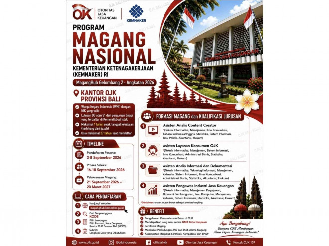 MagangHub OJK Batch 2 Tahun 2026 (Dok. instagram OJK Bali)