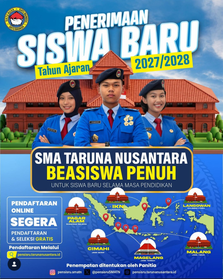 SMA Taruna Nusantara Buka Pendaftaran Beasiswa Penuh di 6 Kampus, Cek Syaratnya!