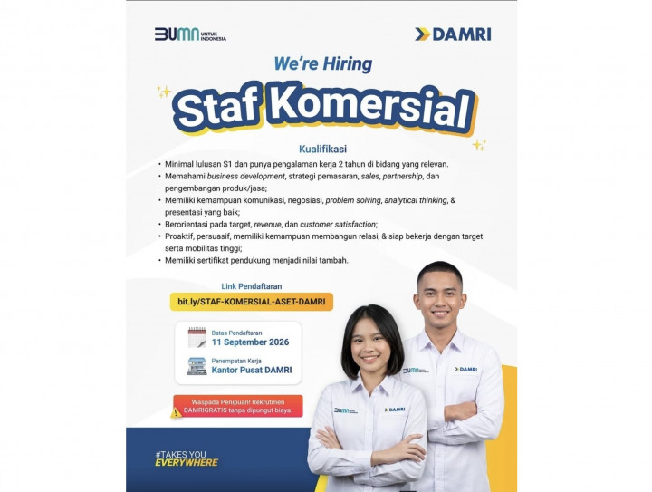 Perum DAMRI Buka Lowongan Kerja Lulusan S1 Penempatan Jakarta, Ini Link dan Cara Daftarnya