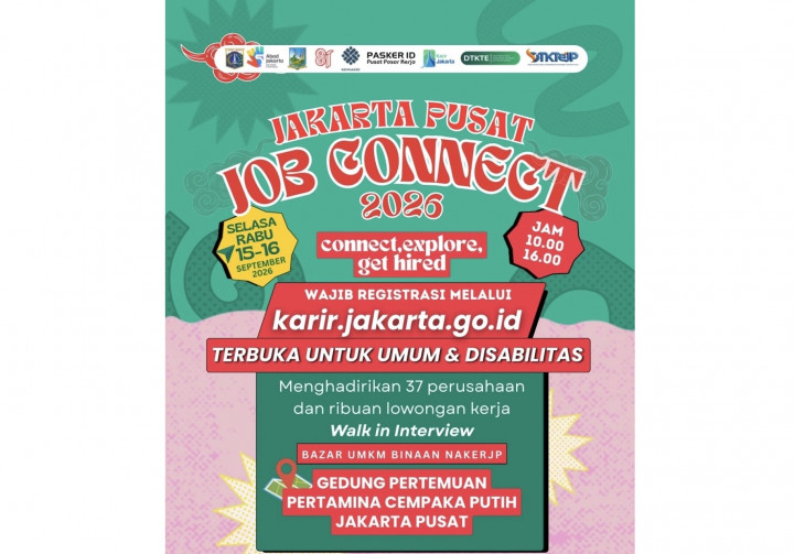 Hadirkan 37 Perusahaan, Job Fair Jakarta Pusat 2026 Digelar 15-16 September