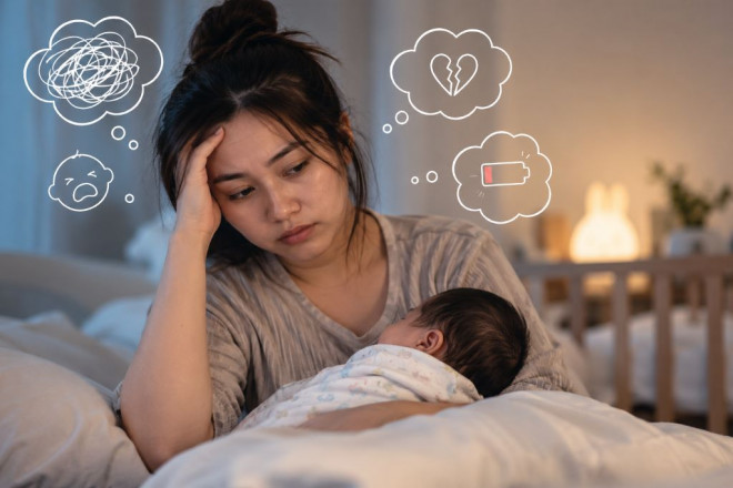 Depresi postpartum nggak selalu muncul sebagai rasa sedih. Psychology Today mengungkap kondisi ini juga bisa terasa seperti takut, kewalahan, bersalah, hingga mudah marah. Ilustrasi Generated AI