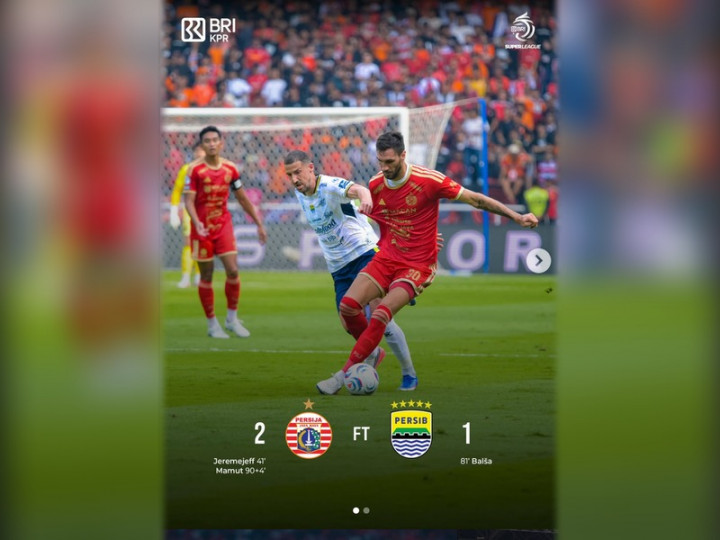 Hasil Persija vs Persib: Macan Kemayoran Bungkam Maung Bandung