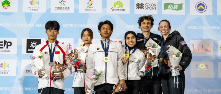 Raharjati/Rajiah Bawa Indonesia Raih Emas di World Climbing Series Guiyang