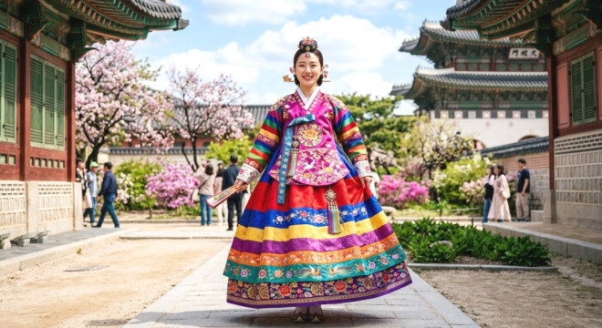   Ini cerita dari baju tradisional Korea yaitu, Hanbok. Dari masa ke masa, memukau pesonanya. (Foto: Dok. Generate AI)