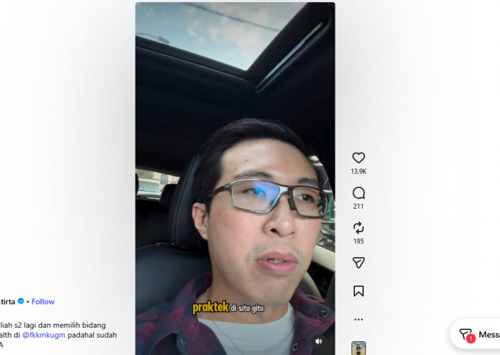 <i>Financial Freedom</i>, dr. Tirta <i>Spill</i> Alasan Pilih S2 Lagi Ketimbang Ambil Spesialis