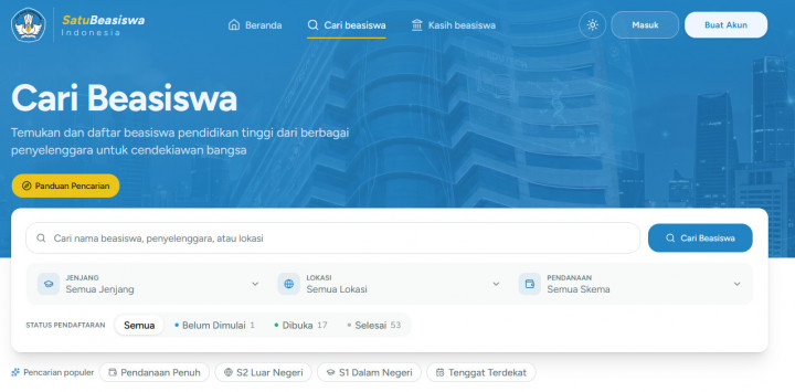 Cara Daftar dan Buat Akun di SatuBeasiswa Indonesia Kemendiktisaintek