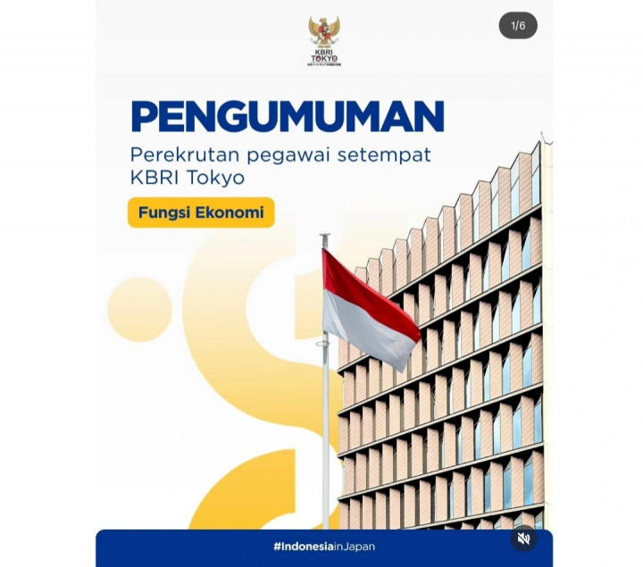 KBRI Tokyo Buka Lowongan Kerja Pegawai Setempat 2026, Ini Syarat dan Cara Daftarnya!