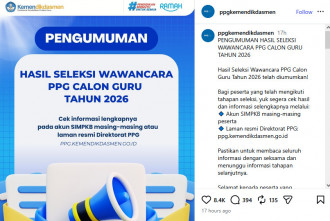 Hasil Seleksi Wawancara PPG Calon Guru 2026 Diumumkan, Cek di
