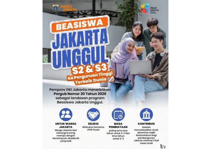 Beasiswa Jakarta Unggul Dibuka September 2027, Ini Syarat dan Cakupan Biayanya