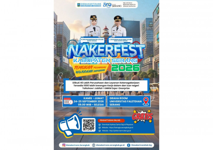 Nakerfest Kabupaten Serang 2026 Buka 1.000+ Lowongan Kerja, Cek Cara Daftarnya