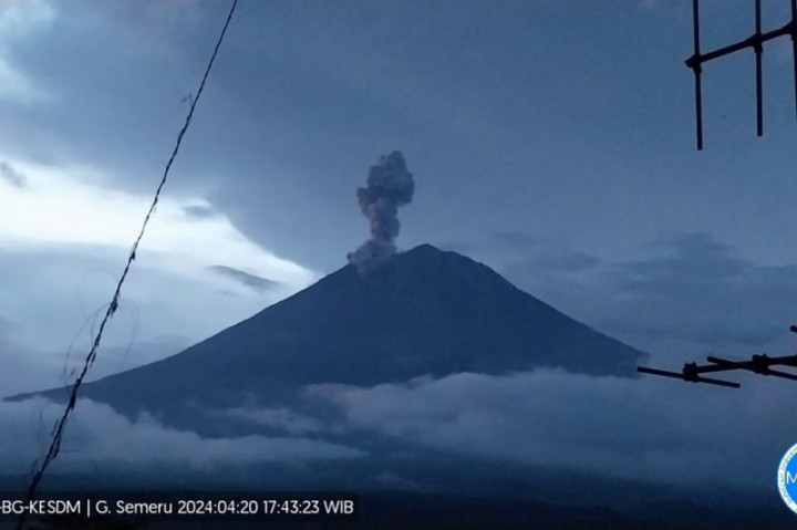 Meletus 4 Kali dalam 3 Jam, Gunung Semeru Masih Berada di Level Waspada