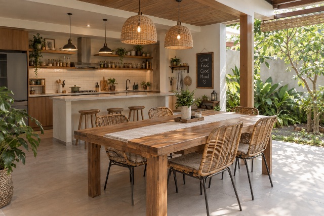5 Inspirasi Ruang Makan Semi <i>Outdoor</i> untuk Area Belakang Rumah