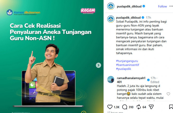 <i>Link</i> dan Cara Cek Penyaluran Tunjangan Guru non-ASN, Catat Tahapannya!
