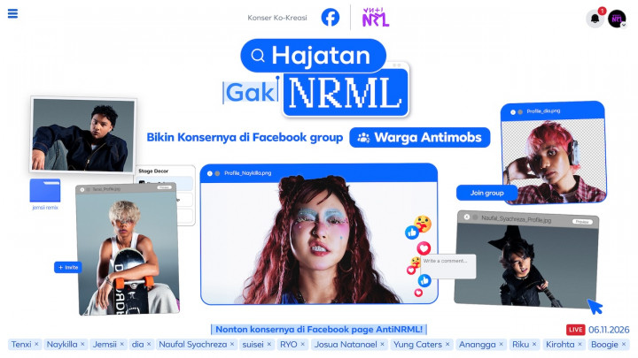Facebook dan AntiNRML Gelar Konser Hipdut yang Dibentuk Bersama Fans di Grup FB