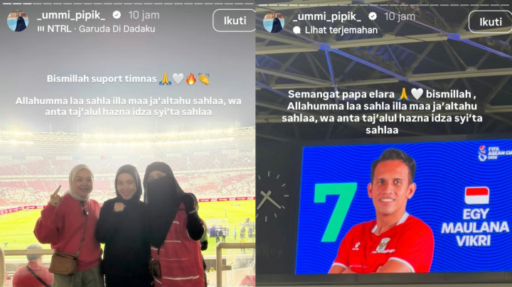 Dukung Sang Menantu Egy MV di GBK, Doa Umi Pipik Tembus Pertahanan Thailand